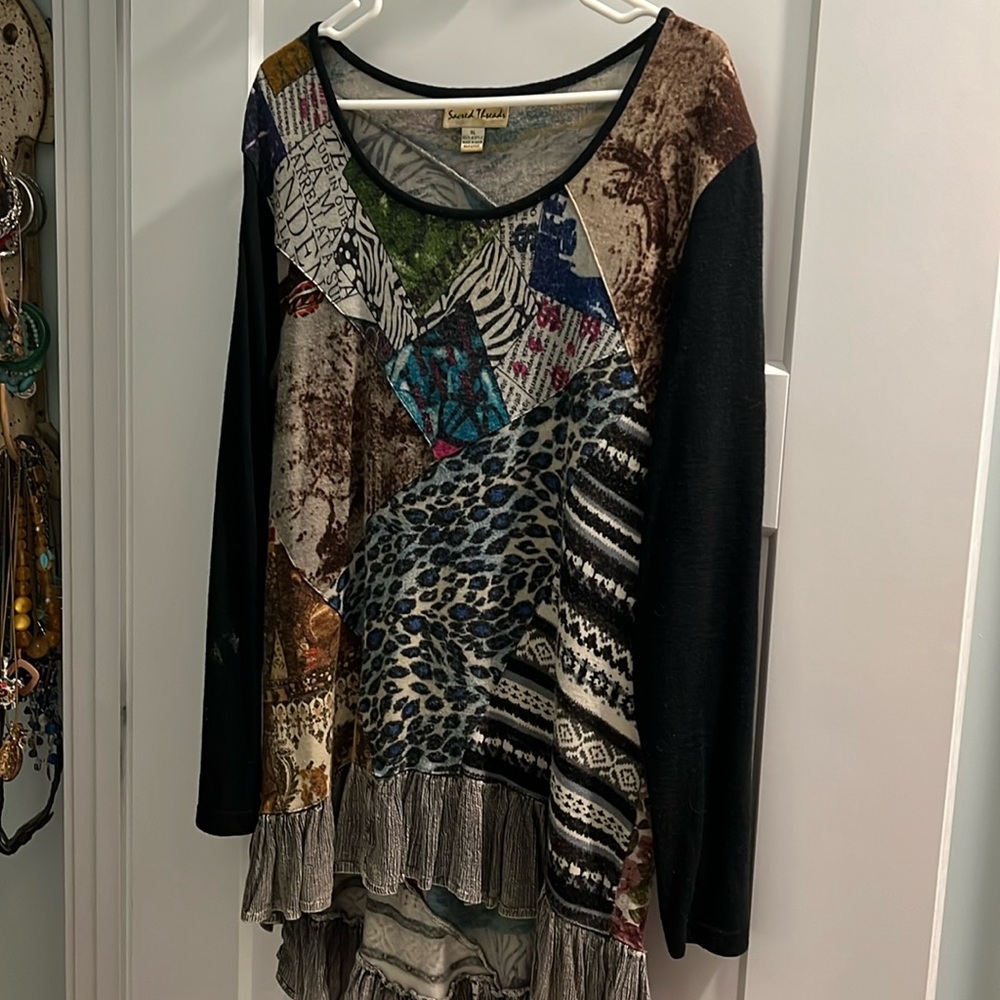 Sacred Threads Ruffled Tunic/ Sweater